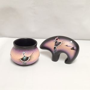 Native American Pot and Hopi Bear